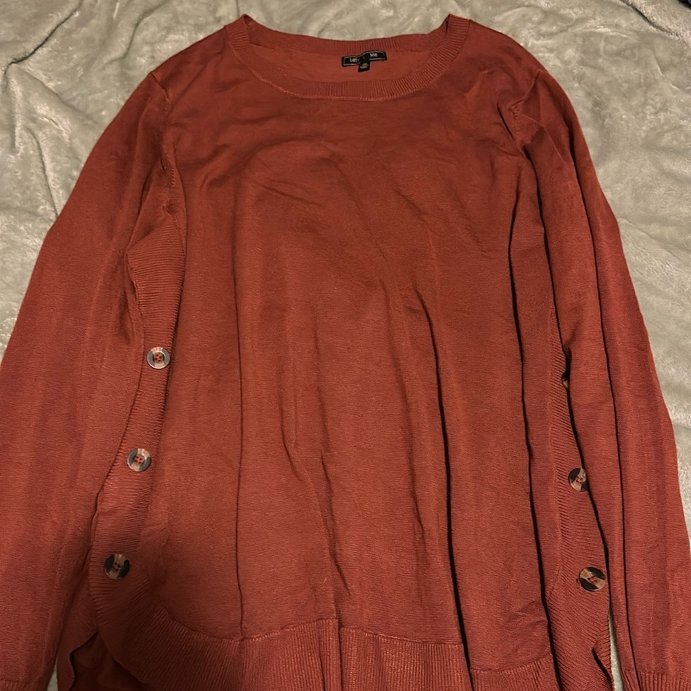 Lety and Me 2X burnt orange sweater